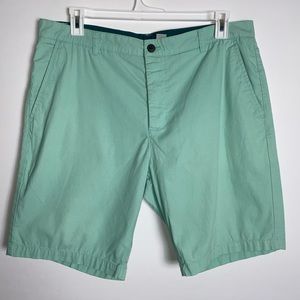 Divided Mens Shorts Flat Front Chino Shorts Men's Size 36 Turquoise Pockets
